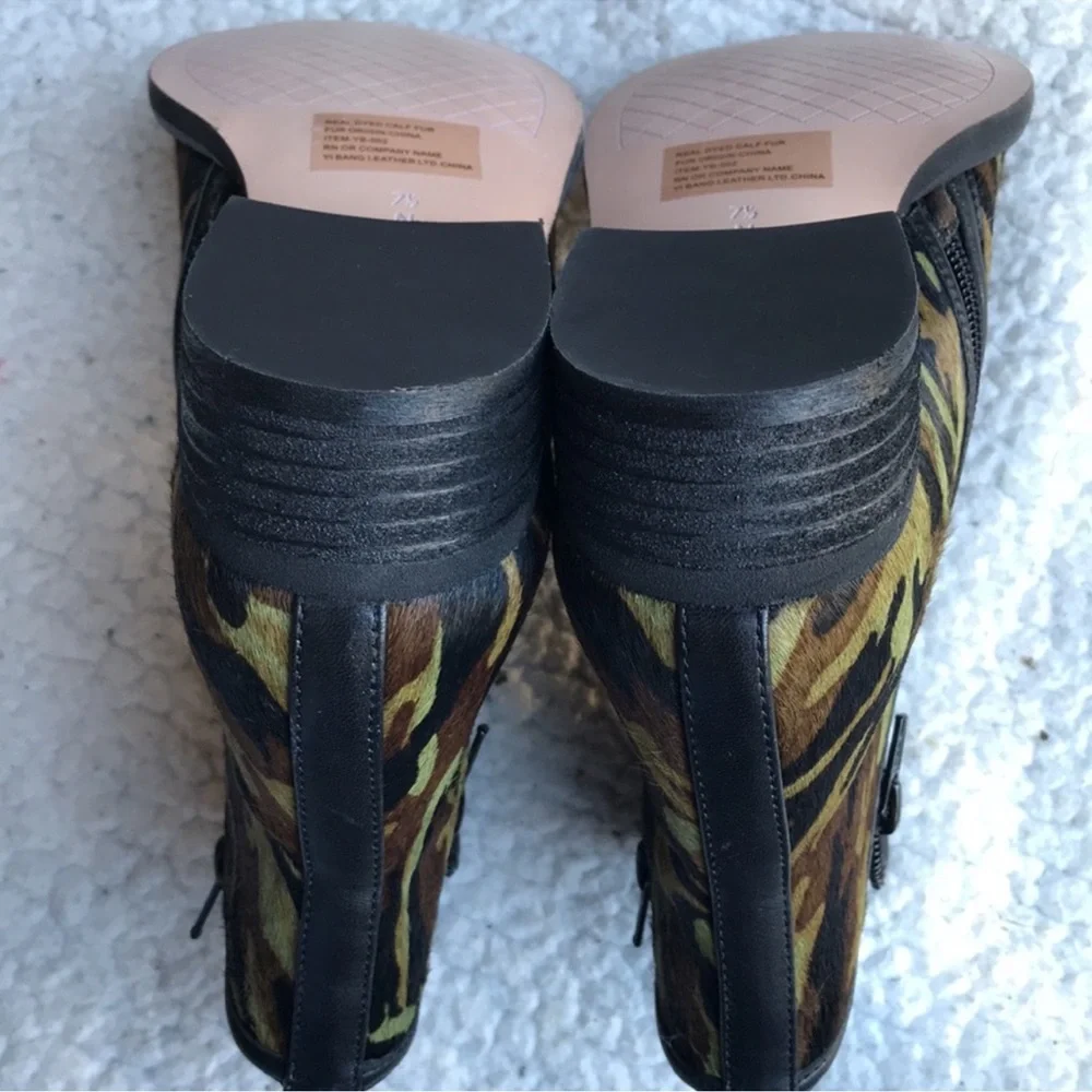 Vaneli Halina camo genuine calf hair ankle boots